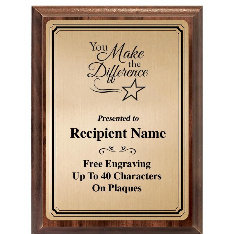 6X8 GOLD TRIO PLT WOOD PLQ