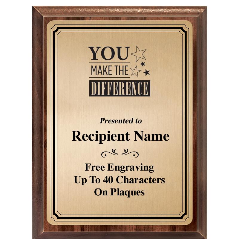 6X8 GOLD TRIO PLT WOOD PLQ