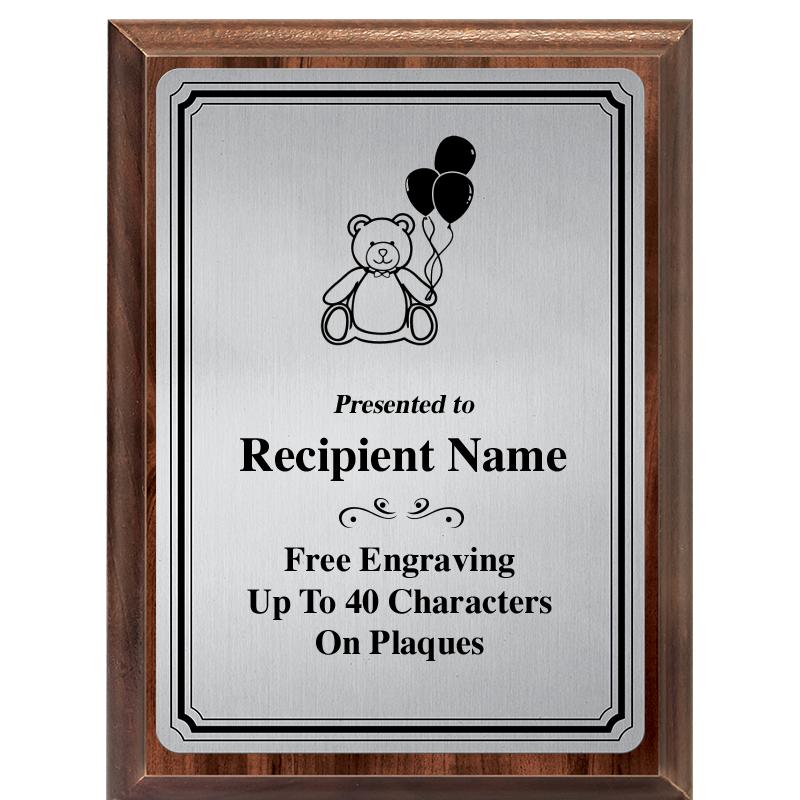 6X8 SLVR TRIO PLT WOOD PLQ