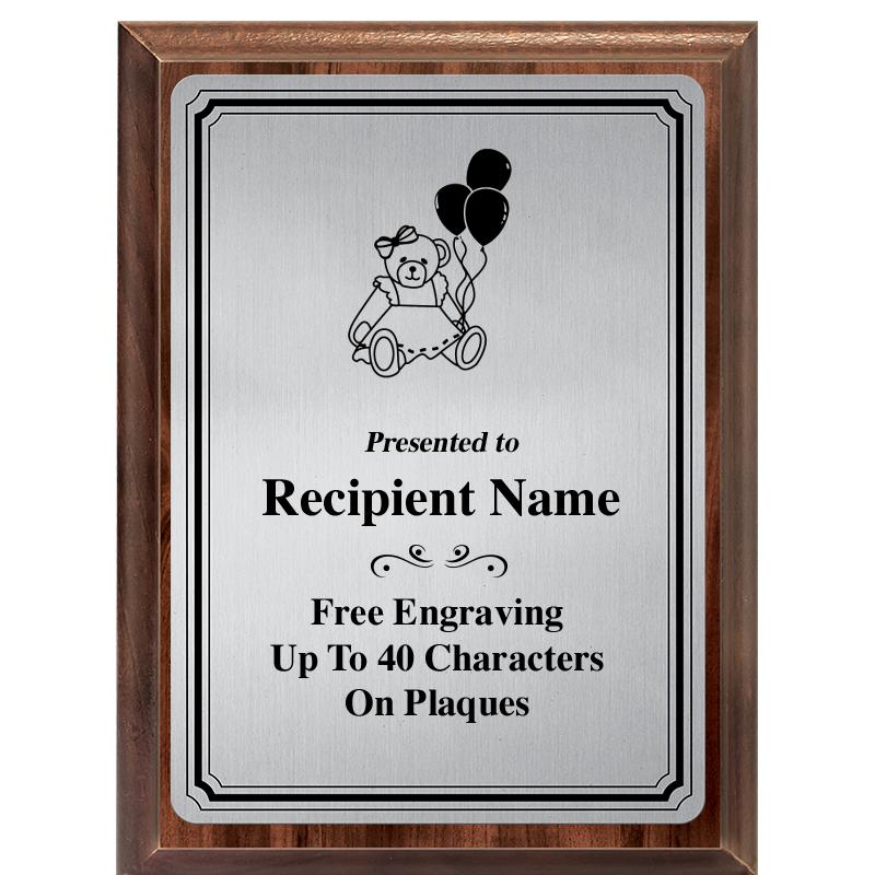 6X8 SLVR TRIO PLT WOOD PLQ