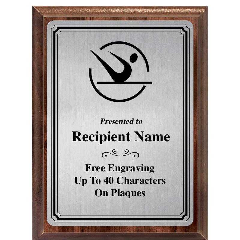 6X8 SLVR TRIO PLT WOOD PLQ