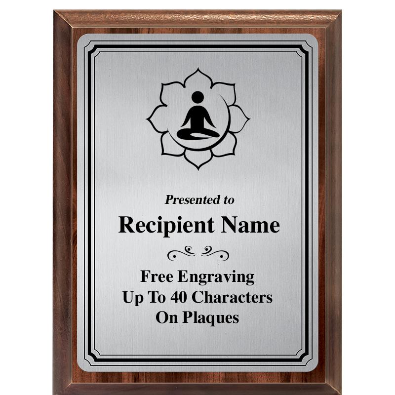 6X8 SLVR TRIO PLT WOOD PLQ