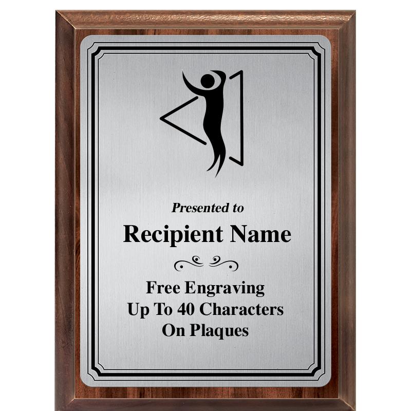 6X8 SLVR TRIO PLT WOOD PLQ