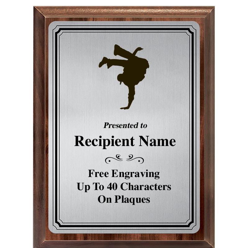 6X8 SLVR TRIO PLT WOOD PLQ