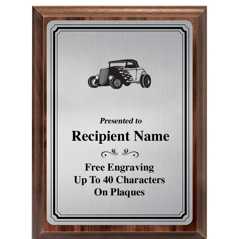 6X8 SLVR TRIO PLT WOOD PLQ