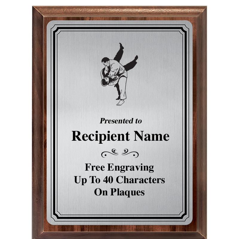 6X8 SLVR TRIO PLT WOOD PLQ