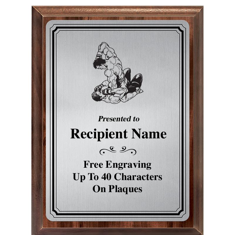 6X8 SLVR TRIO PLT WOOD PLQ