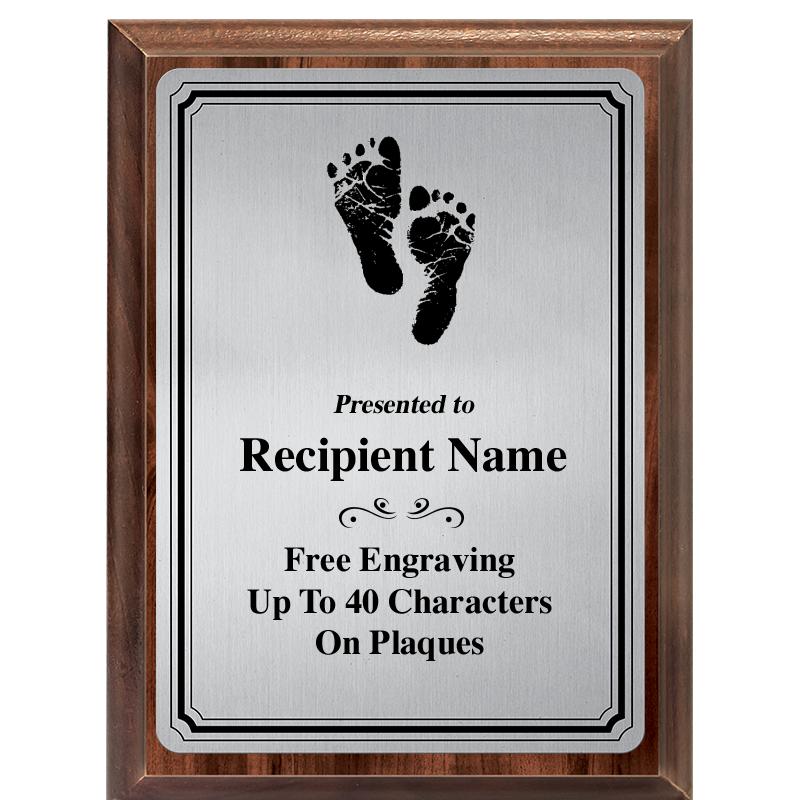 6X8 SLVR TRIO PLT WOOD PLQ