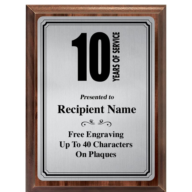 6X8 SLVR TRIO PLT WOOD PLQ