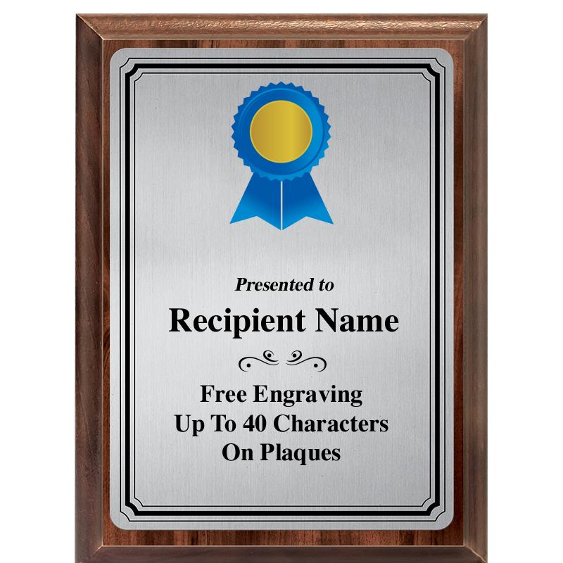 6X8 SLVR TRIO PLT WOOD PLQ