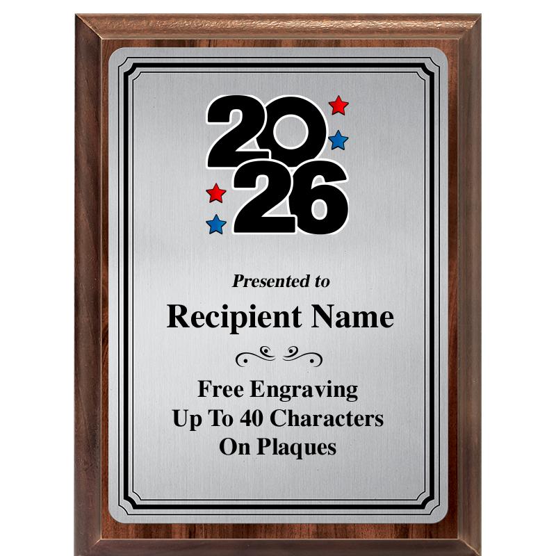 6X8 SLVR TRIO PLT WOOD PLQ