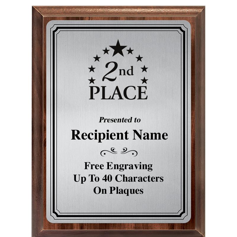 6X8 SLVR TRIO PLT WOOD PLQ