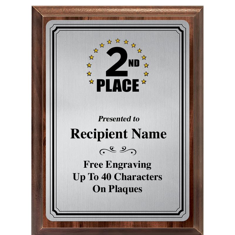 6X8 SLVR TRIO PLT WOOD PLQ