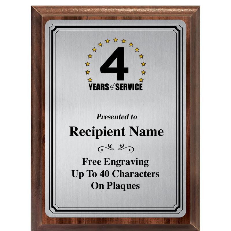 6X8 SLVR TRIO PLT WOOD PLQ