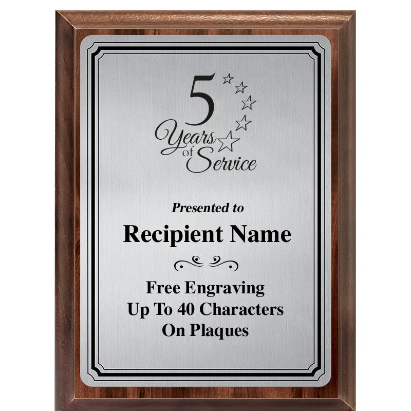 6X8 SLVR TRIO PLT WOOD PLQ