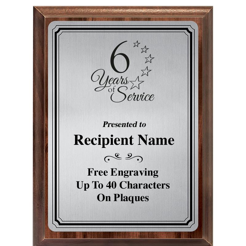 6X8 SLVR TRIO PLT WOOD PLQ