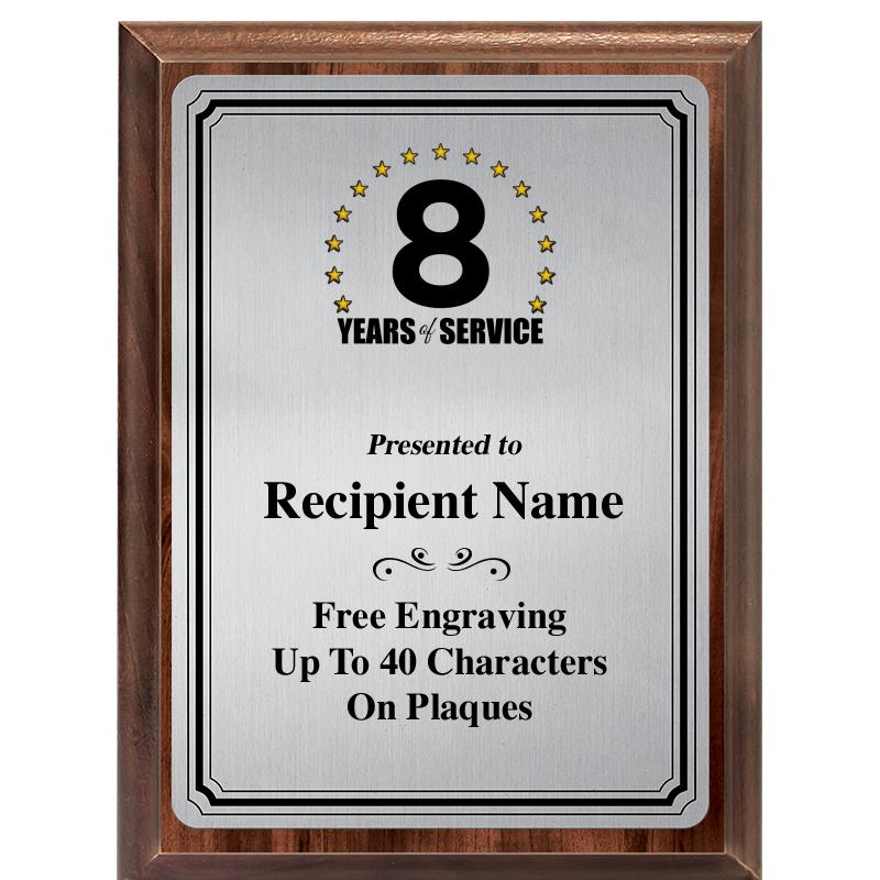 6X8 SLVR TRIO PLT WOOD PLQ