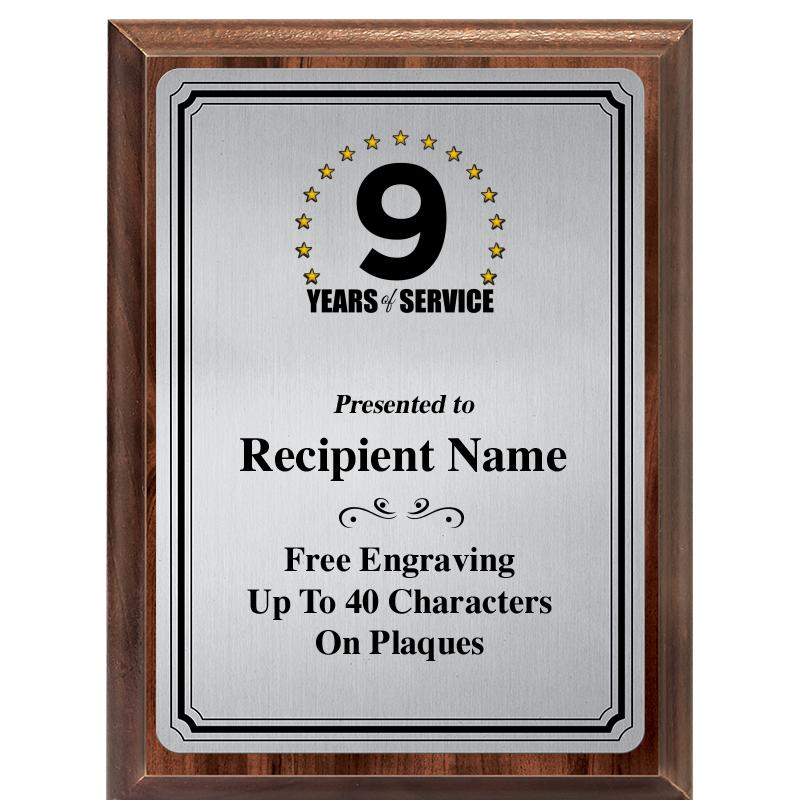 6X8 SLVR TRIO PLT WOOD PLQ