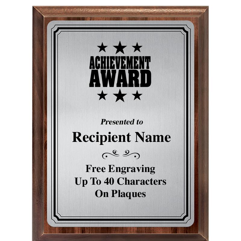 6X8 SLVR TRIO PLT WOOD PLQ