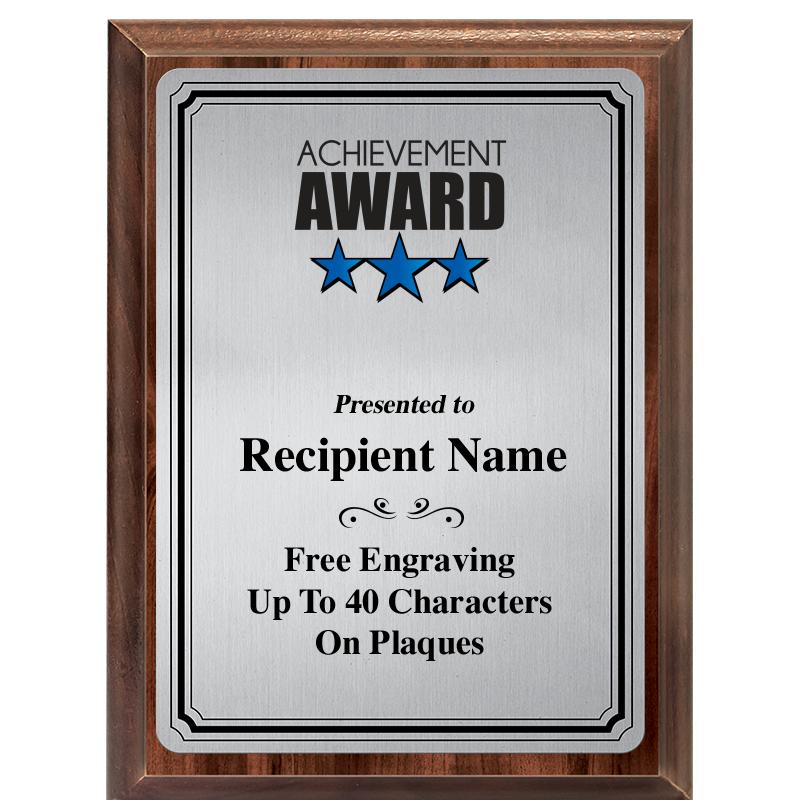 6X8 SLVR TRIO PLT WOOD PLQ