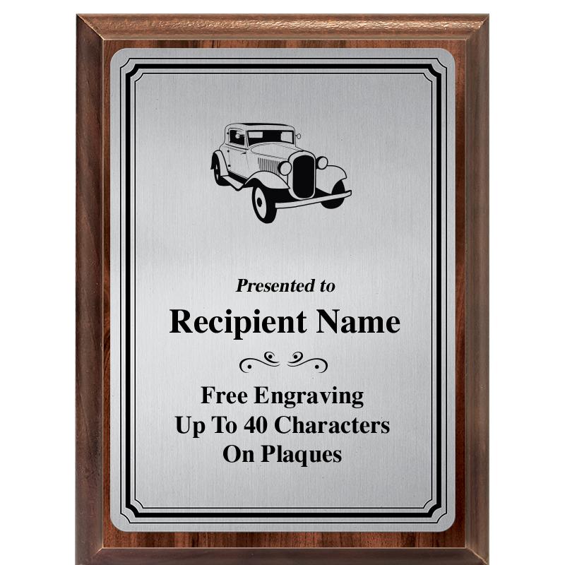 6X8 SLVR TRIO PLT WOOD PLQ