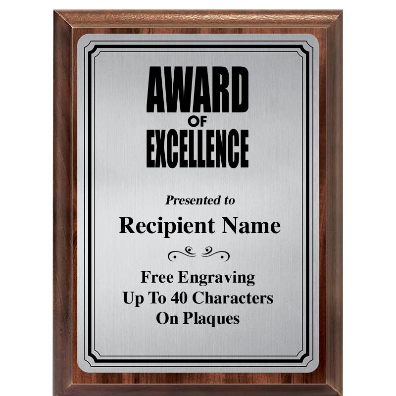 6X8 SLVR TRIO PLT WOOD PLQ