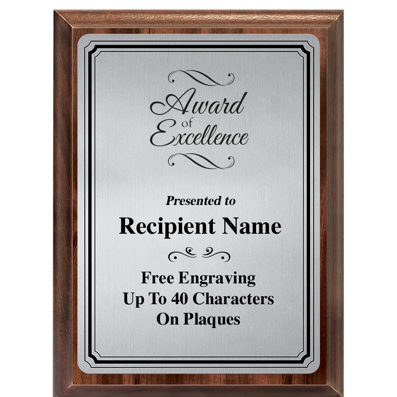 6X8 SLVR TRIO PLT WOOD PLQ