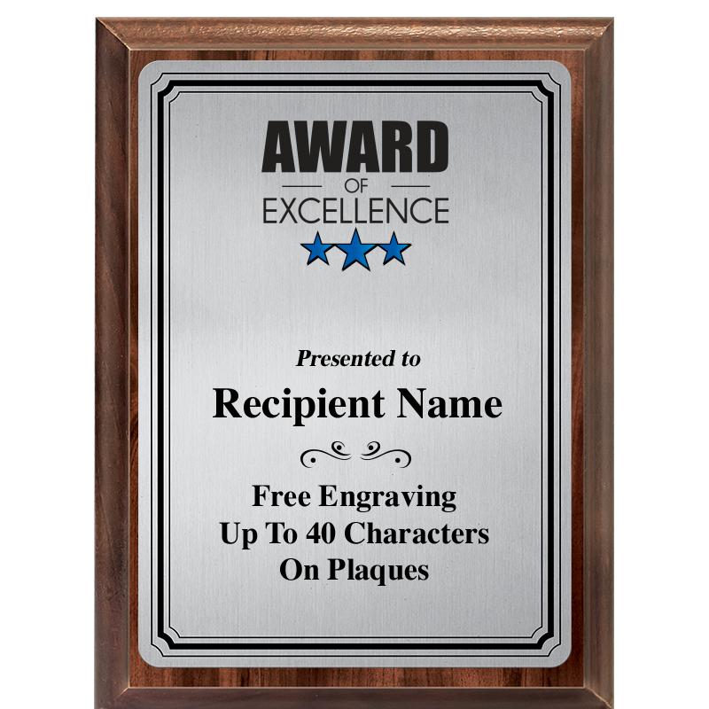 6X8 SLVR TRIO PLT WOOD PLQ