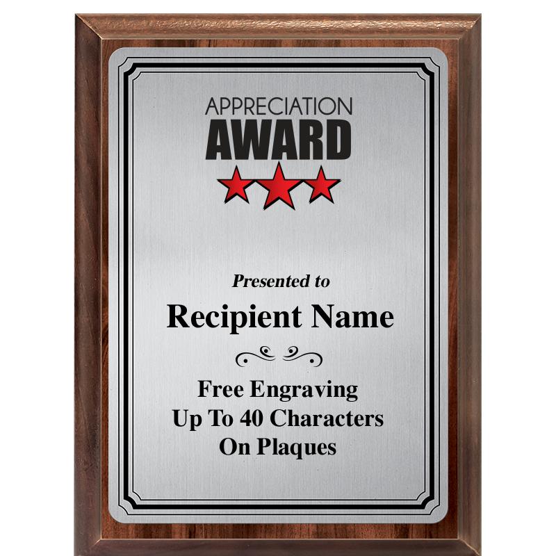 6X8 SLVR TRIO PLT WOOD PLQ