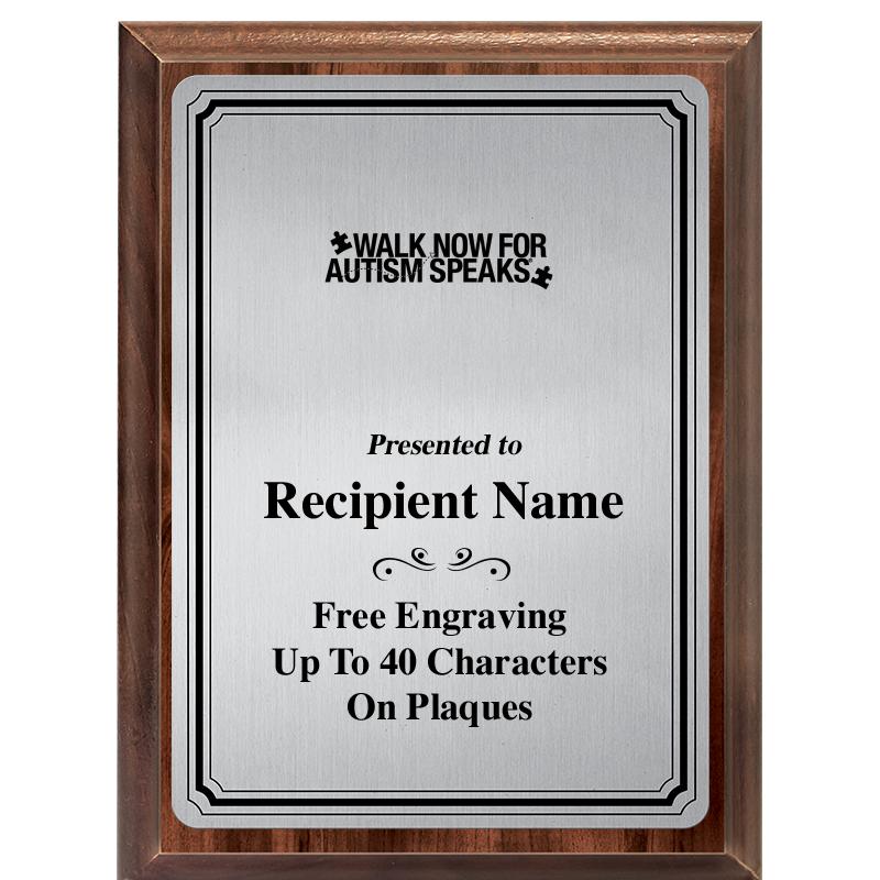 6X8 SLVR TRIO PLT WOOD PLQ