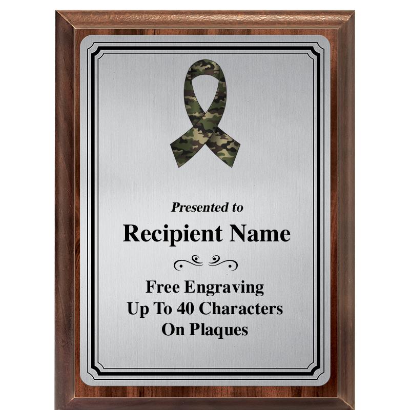 6X8 SLVR TRIO PLT WOOD PLQ