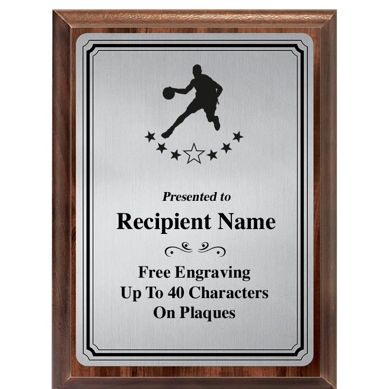 6X8 SLVR TRIO PLT WOOD PLQ