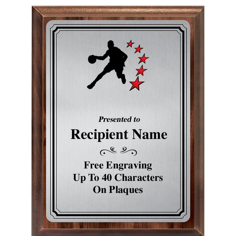 6X8 SLVR TRIO PLT WOOD PLQ