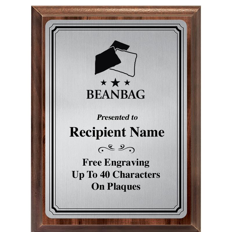 6X8 SLVR TRIO PLT WOOD PLQ