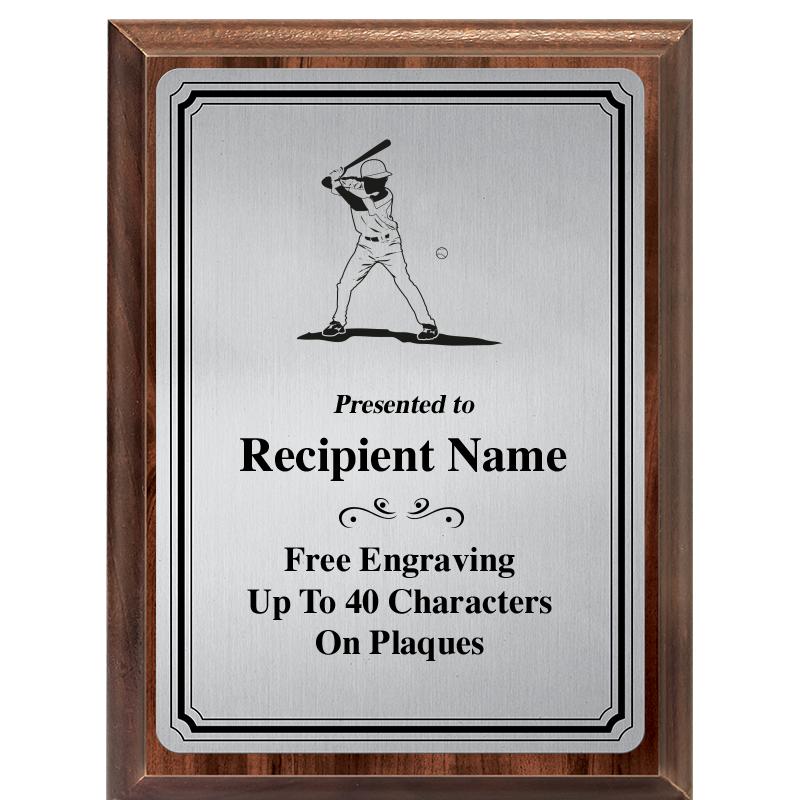 6X8 SLVR TRIO PLT WOOD PLQ