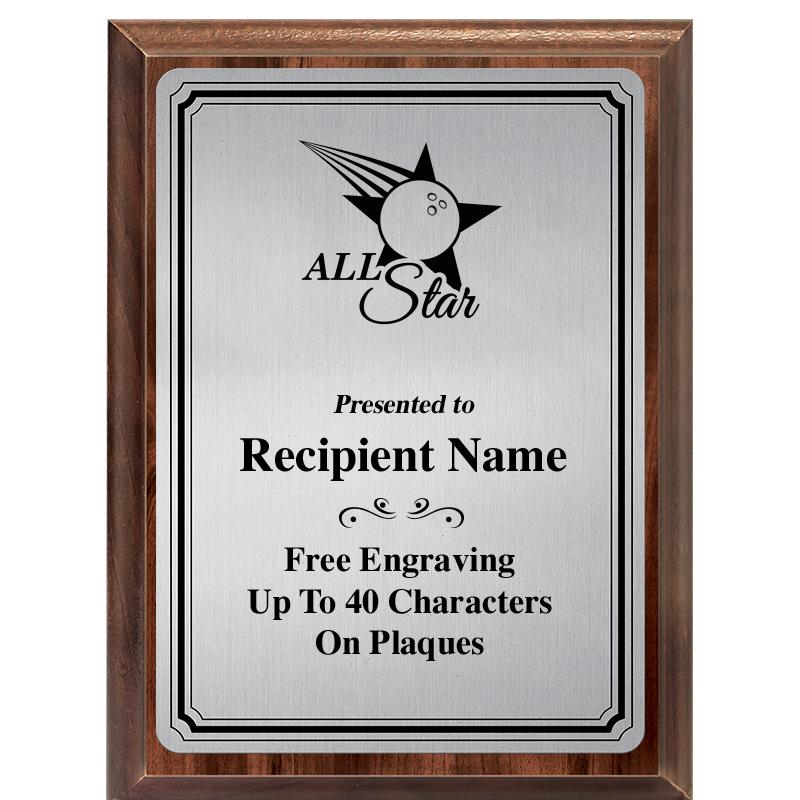 6X8 SLVR TRIO PLT WOOD PLQ