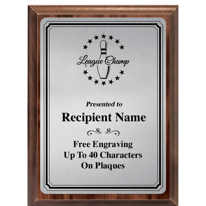 6X8 SLVR TRIO PLT WOOD PLQ