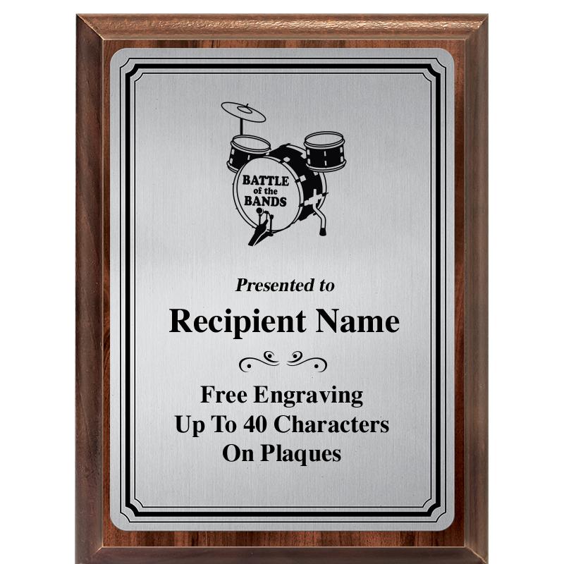 6X8 SLVR TRIO PLT WOOD PLQ