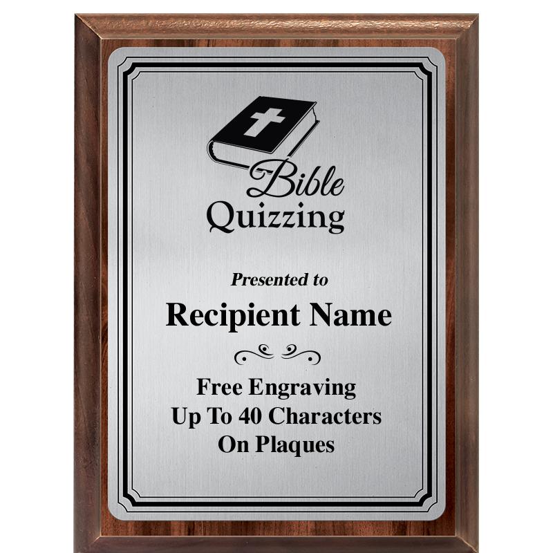 6X8 SLVR TRIO PLT WOOD PLQ