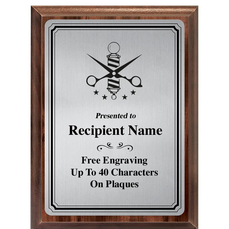 6X8 SLVR TRIO PLT WOOD PLQ