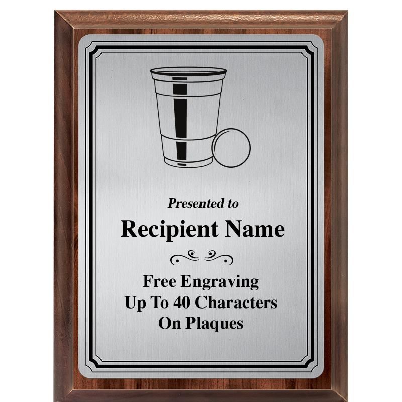 6X8 SLVR TRIO PLT WOOD PLQ