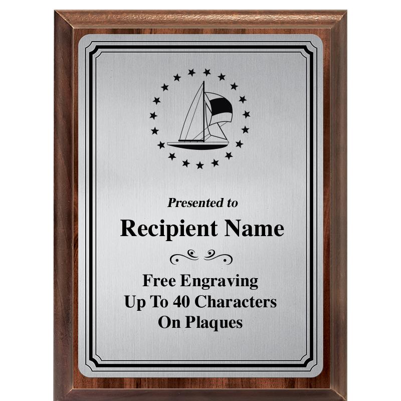 6X8 SLVR TRIO PLT WOOD PLQ