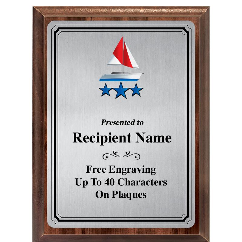 6X8 SLVR TRIO PLT WOOD PLQ