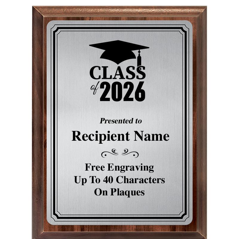 6X8 SLVR TRIO PLT WOOD PLQ