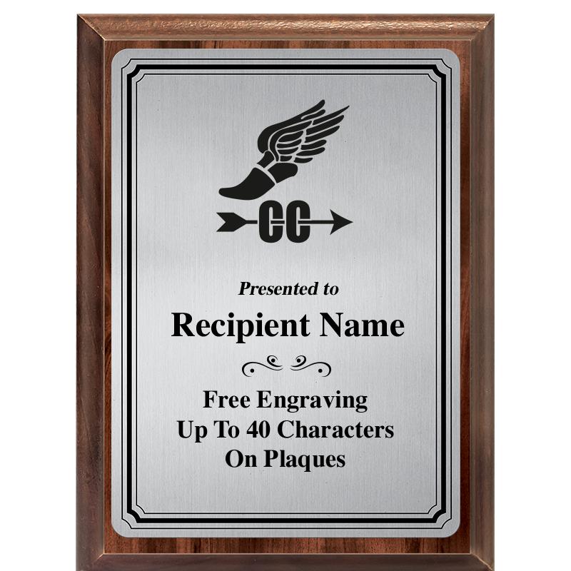 6X8 SLVR TRIO PLT WOOD PLQ