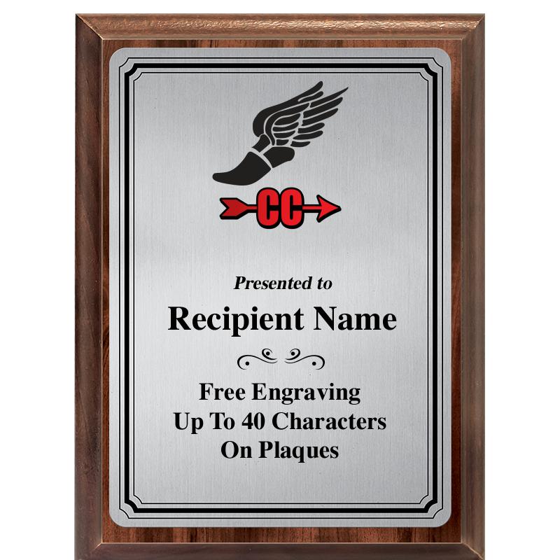 6X8 SLVR TRIO PLT WOOD PLQ