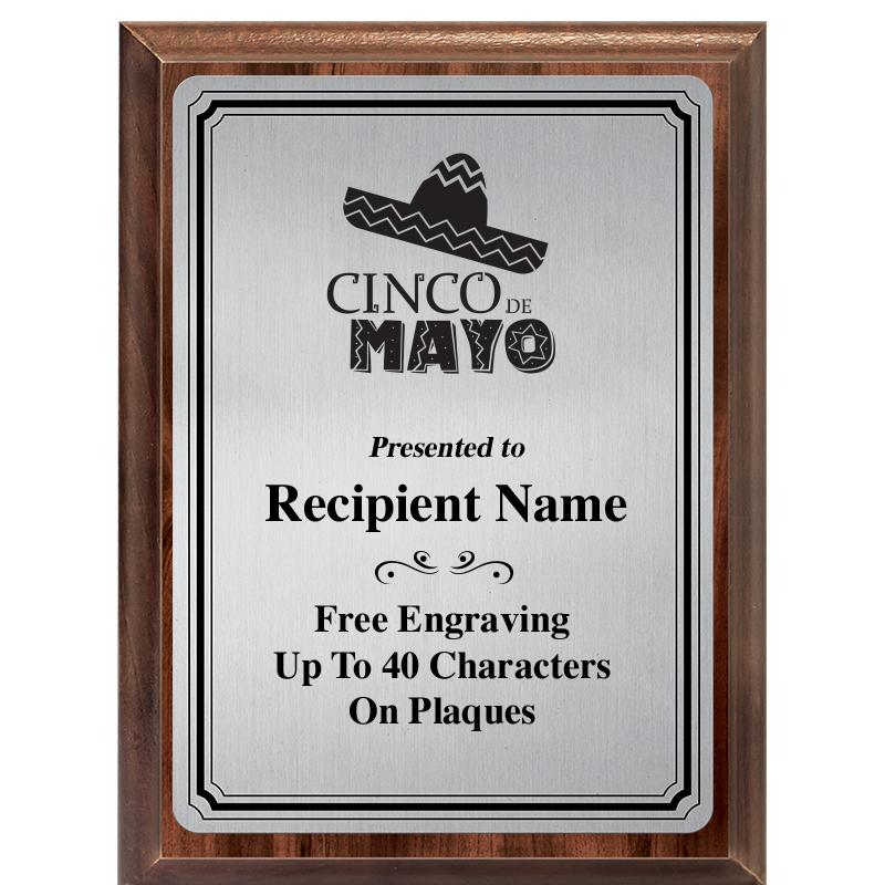 6X8 SLVR TRIO PLT WOOD PLQ