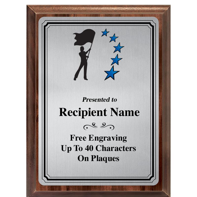 6X8 SLVR TRIO PLT WOOD PLQ