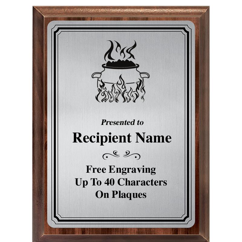 6X8 SLVR TRIO PLT WOOD PLQ