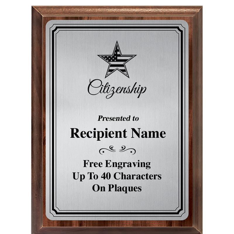 6X8 SLVR TRIO PLT WOOD PLQ